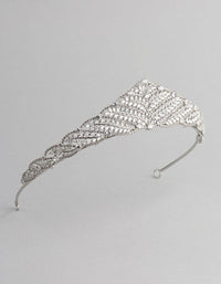 Silver Cubic Zirconia Royal Tiara - link has visual effect only