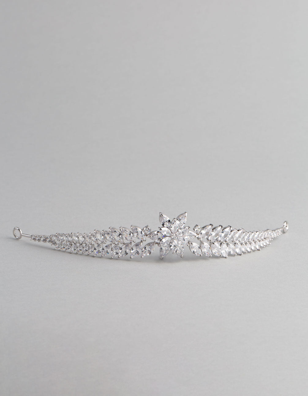 Silver Cubic Zirconia Fern Hair Garland