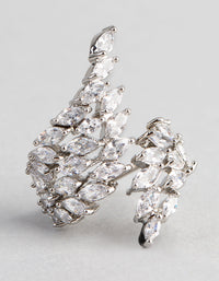 Silver Cubic Zirconia Vine Wrap Ring - link has visual effect only
