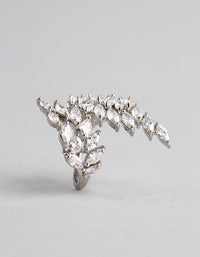 Silver Cubic Zirconia Vine Wrap Ring - link has visual effect only