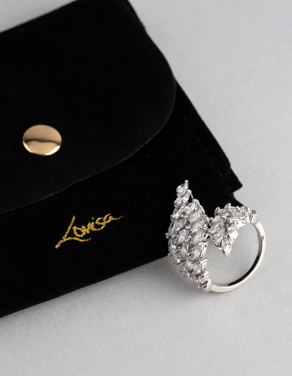 Silver Cubic Zirconia Vine Wrap Ring