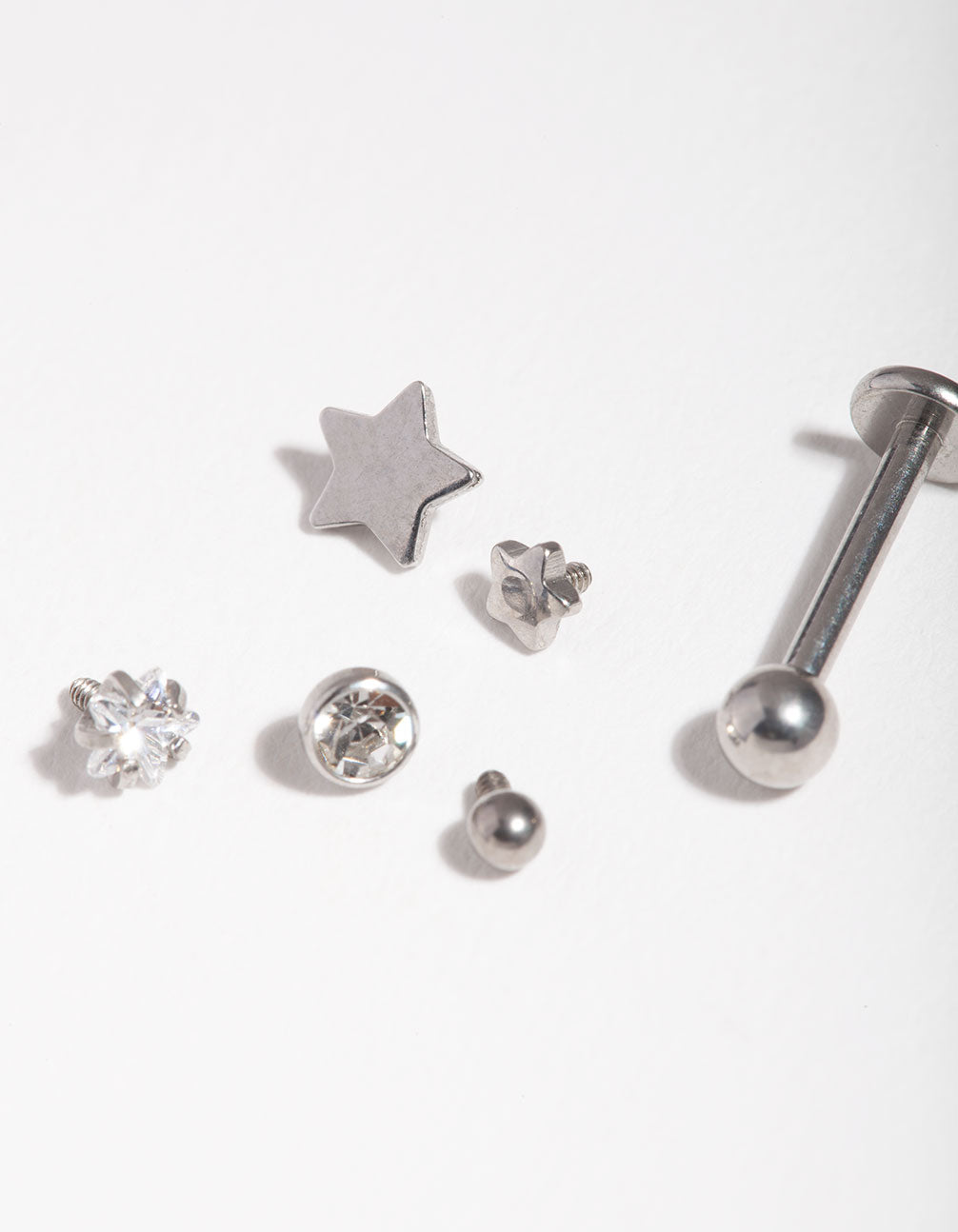 Surgical Steel Diamante Star Flat Back 6-Pack
