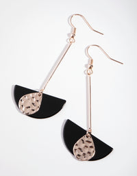 Rose Gold Half Circle Stick Earrings - link has visual effect only