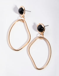 Gold Large Oval Drop Earrings - link has visual effect only