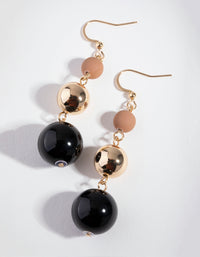 Gold Different Ball Drop Earrings - link has visual effect only