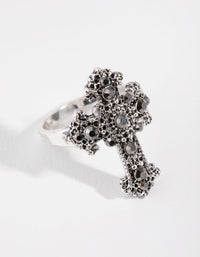 Antique Silver Antique Cross Ring - link has visual effect only