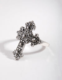 Antique Silver Antique Cross Ring - link has visual effect only