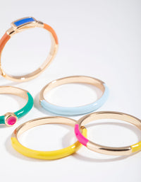 Gold Matte Bright 5-Pack Ring Set - link has visual effect only