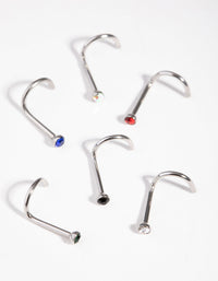 Surgical Steel Classic Gem Nose Stud 6-Pack - link has visual effect only