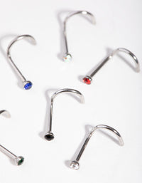 Surgical Steel Classic Gem Nose Stud 6-Pack - link has visual effect only