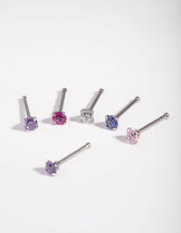Surgical Steel Diamante Nose Stud 6-Pack - link has visual effect only