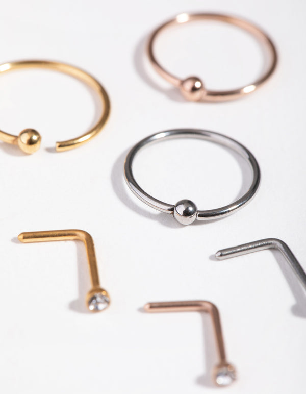 5mm Ball Nose Ring 6-Pack