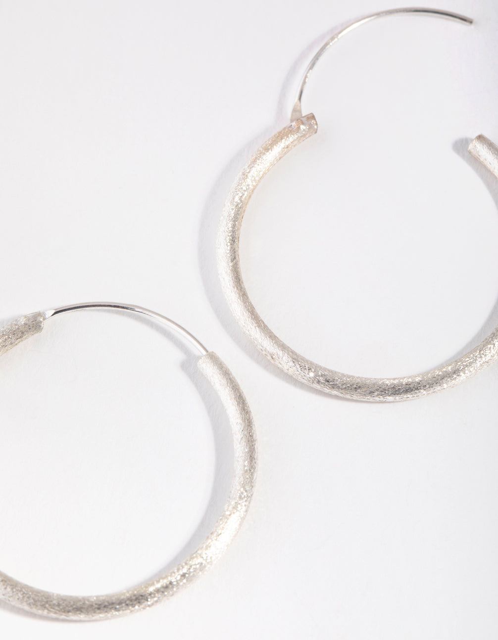 Sterling Silver 30mm Satin Hoop Earrings