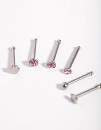 Surgical Steel Graduated Star Nose Stud 6-Pack - link has visual effect only