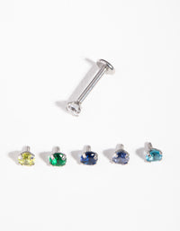 Surgical Steel Pastel Gem Flat Back 6-Pack - link has visual effect only