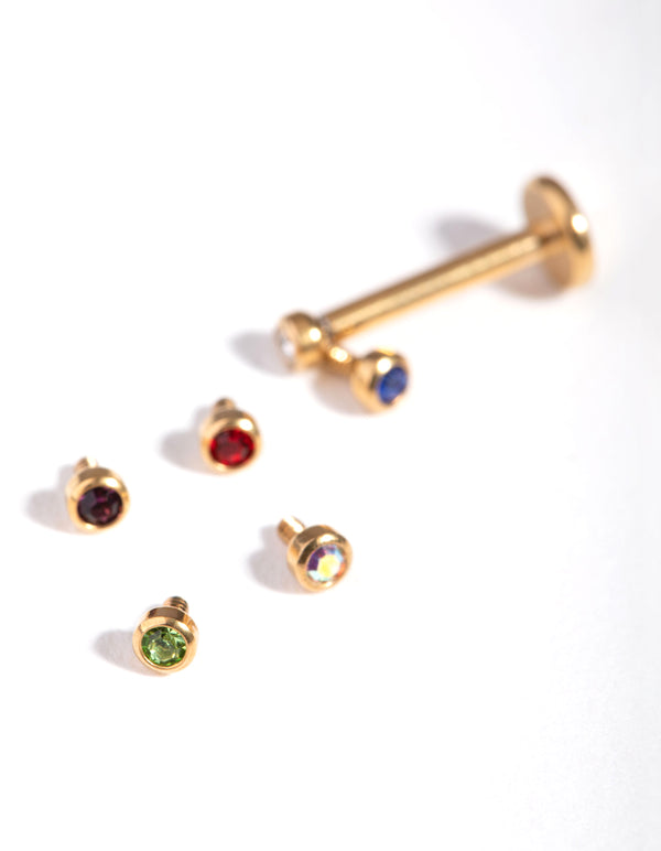 Gold Classic Gem Flat Back 6-Pack