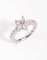 Surgical Steel Cubic Zirconia Flower Clicker - link has visual effect only