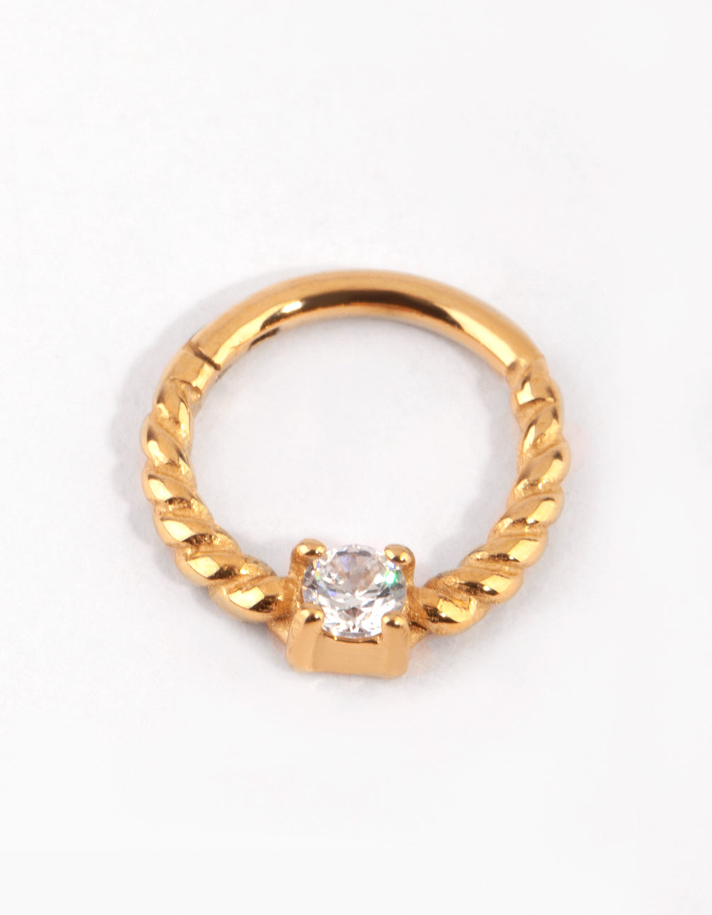 Gold Cubic Zirconia Twisted Clicker