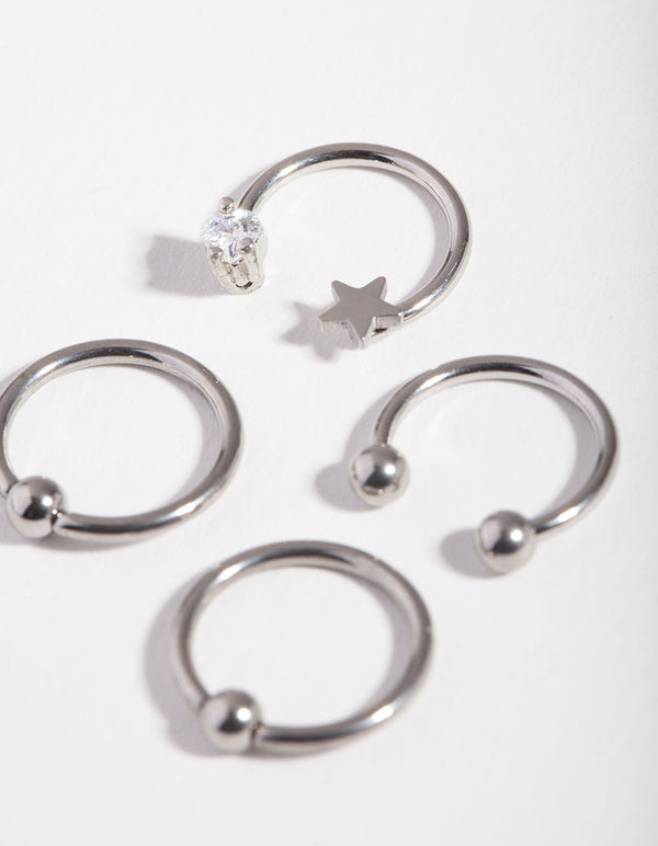 Surgical Steel Celestial Mixed Earring 4-Pack