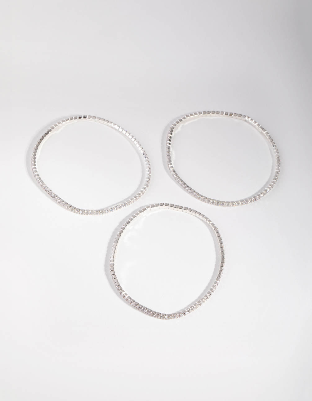 Silver Fine Cupchain Pack Stretch Bracelets