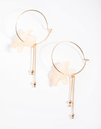 Gold Acrylic Flower Hoop Earrings - link has visual effect only