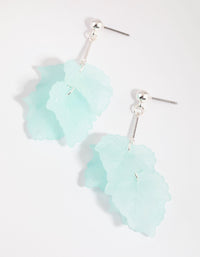 Silver Tassel Leaf Drop Earrings - link has visual effect only