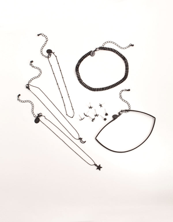 Matte Mini Earring & Necklace 9-Pack Set