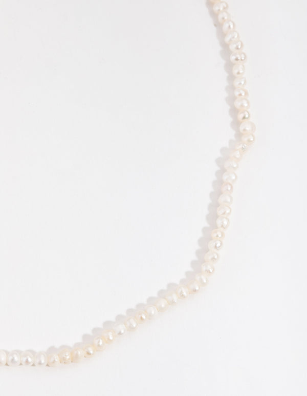 Gold Plated Single Row Freshwater Pearl Necklace