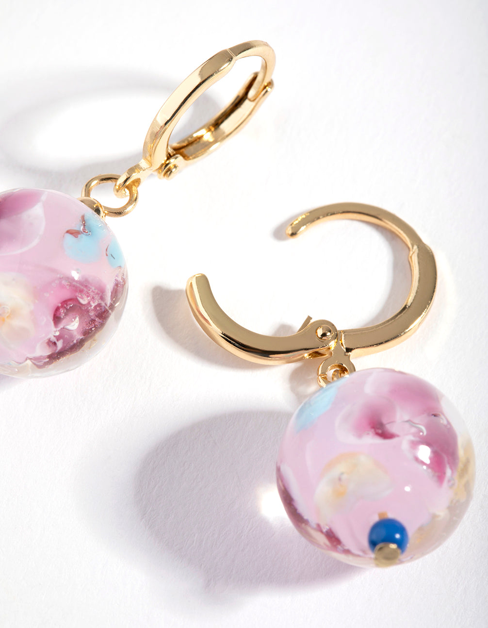 Gold Painted Bead Drop Earrings