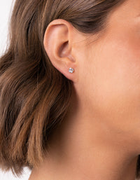 Gold Plated Sterling Silver Cubic Zirconia Stud & Hoop Pack Earring - link has visual effect only