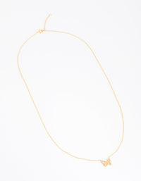 Gold Plated Sterling Silver Pave Butterfly Necklace - link has visual effect only
