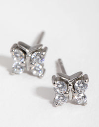 Surgical Steel Cubic Zirconia Butterfly Stud Earrings - link has visual effect only