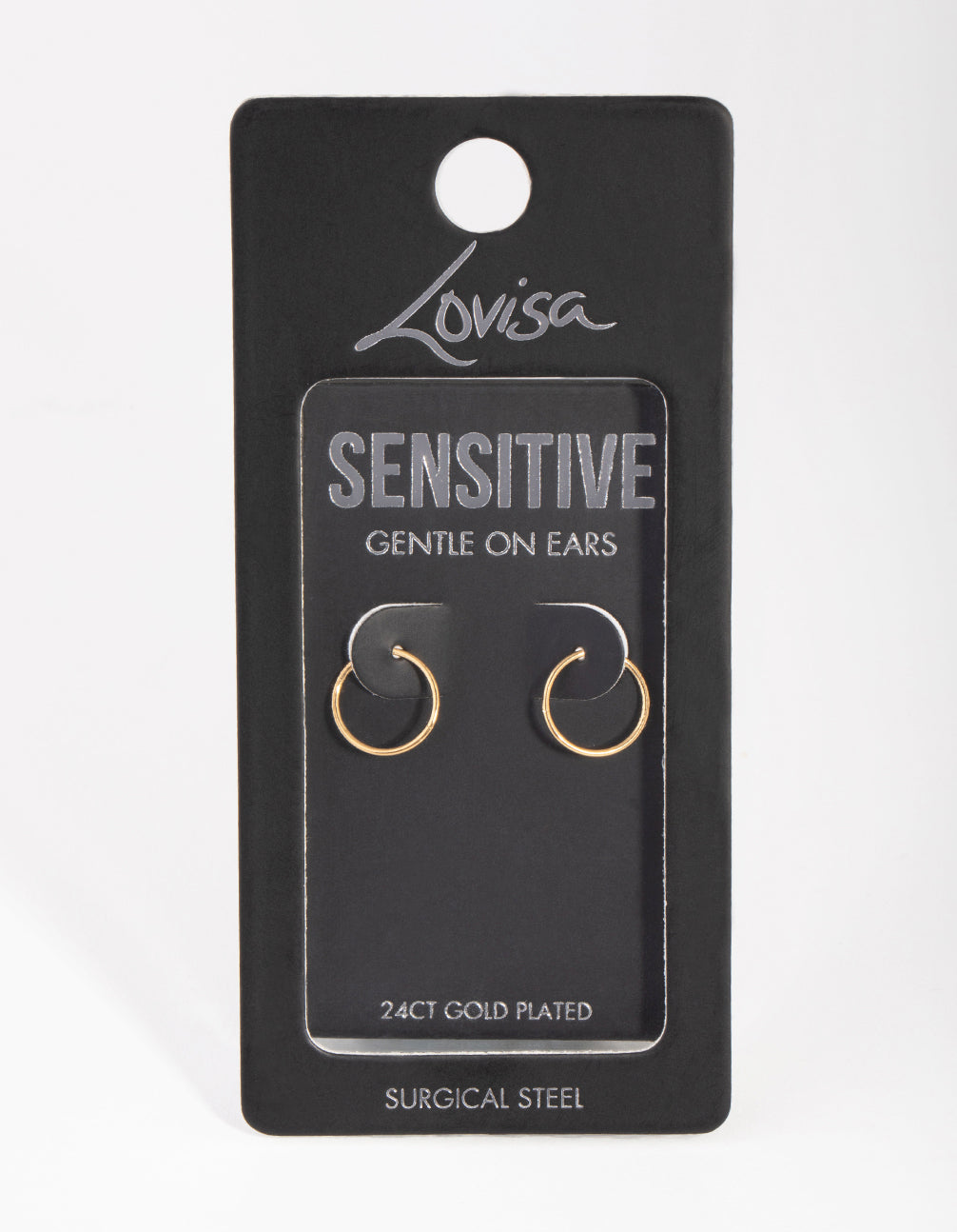 24 Carat Gold Plated Surgical Steel Fine 10mm Sleeper Earrings