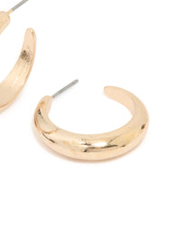 Gold Rounded Hollow Huggie Earrings - link has visual effect only