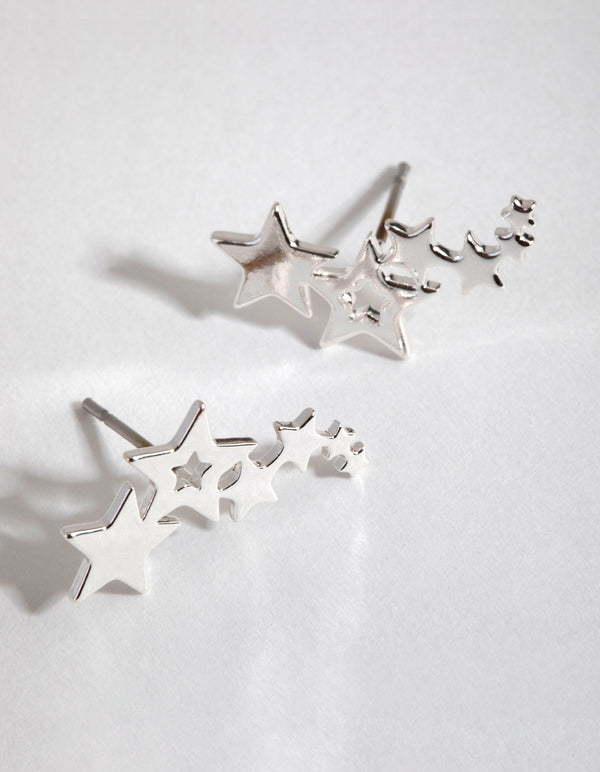 Gold Star Crawler Earrings