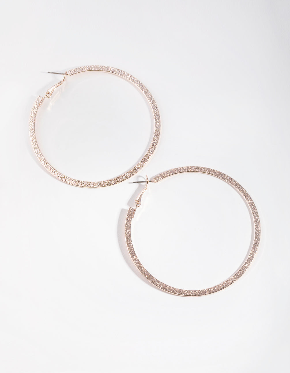 Rose Gold Sandblast Hoop Earrings