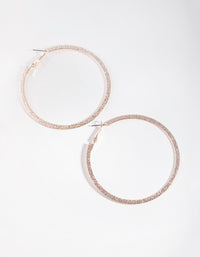 Rose Gold Sandblast Hoop Earrings - link has visual effect only