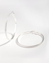 Silver Dot Texture Hoop Earrings - link has visual effect only