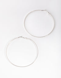 Silver Plain Flat Hoop Earrings - link has visual effect only