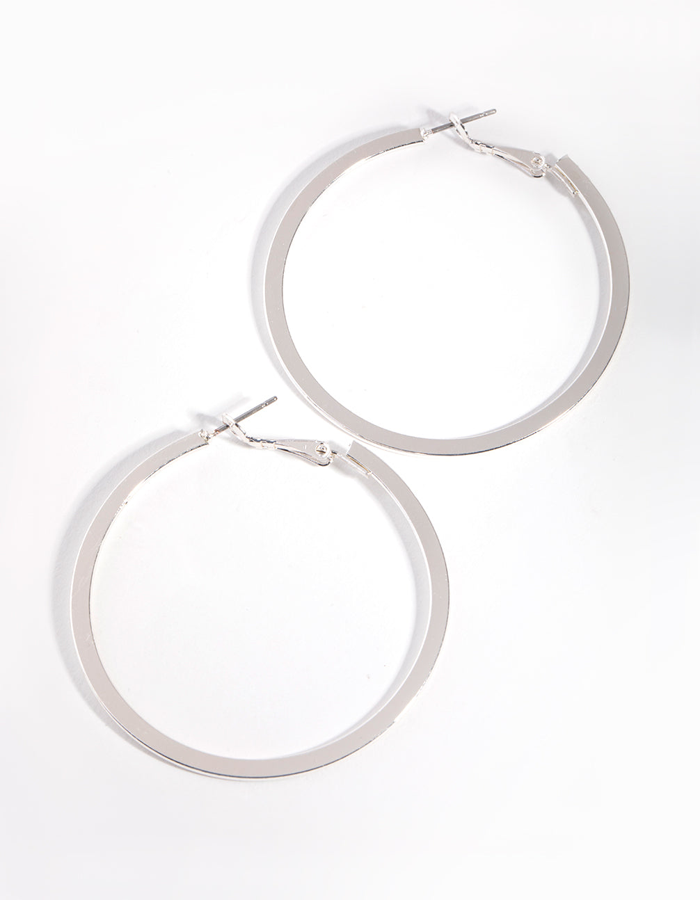 Silver Flat Hoop Earrings