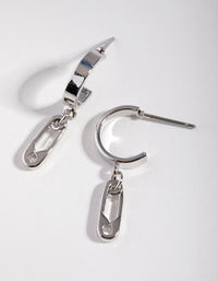 Silver Paperclip Huggie Earrings - link has visual effect only