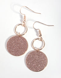 Rose Gold Glitter Disc Drop Earrings - link has visual effect only