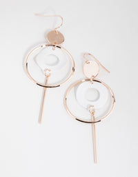 Rose Gold Circle & Stick Drop Earrings - link has visual effect only