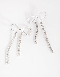 Silver Cupchain Bow Stud Earrings - link has visual effect only