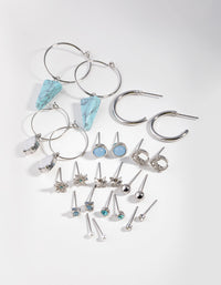 Silver Star Triple Drop Earring 12-Pack - link has visual effect only