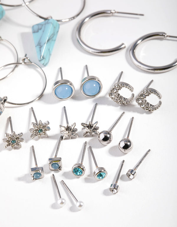 Silver Star Triple Drop Earring 12-Pack