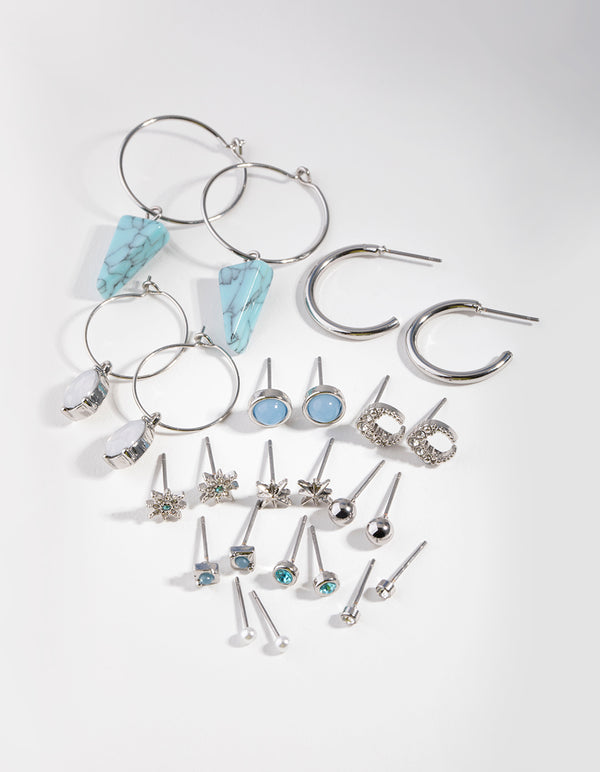 Silver Star Triple Drop Earring 12-Pack