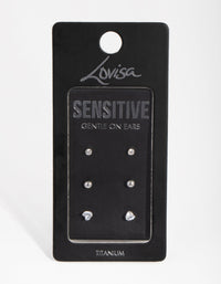 Surgical Steel Love Stud Pack Earrings - link has visual effect only
