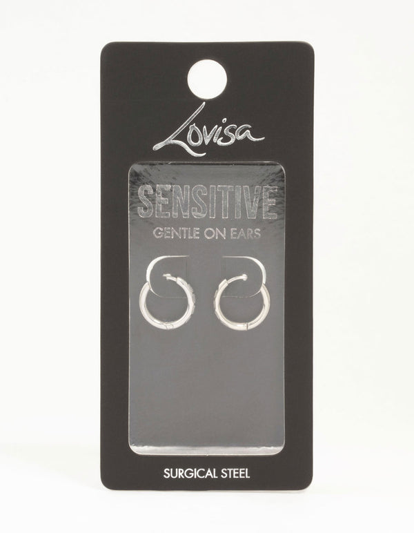 Surgical Steel Diamante Huggie Earrings