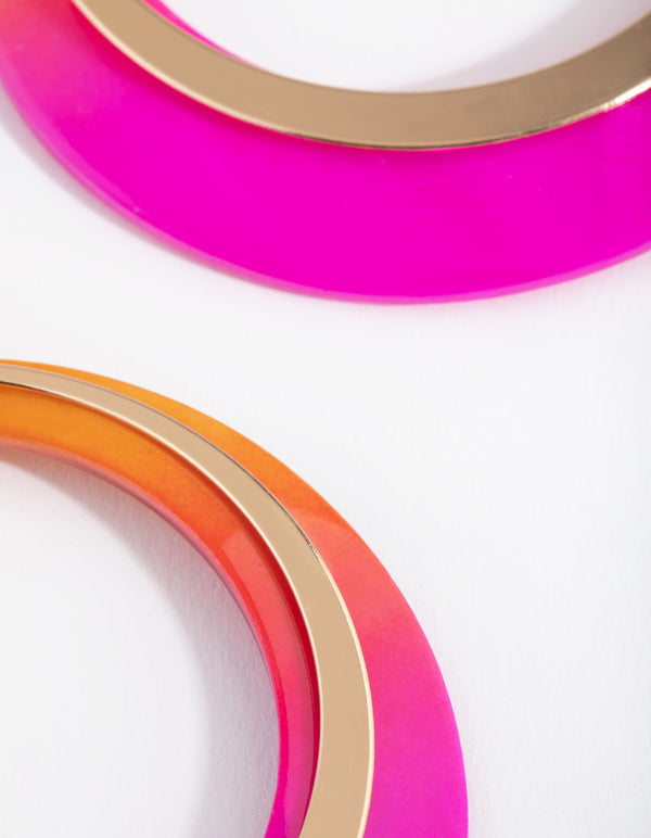 Gold Two Toned Drop Earrings